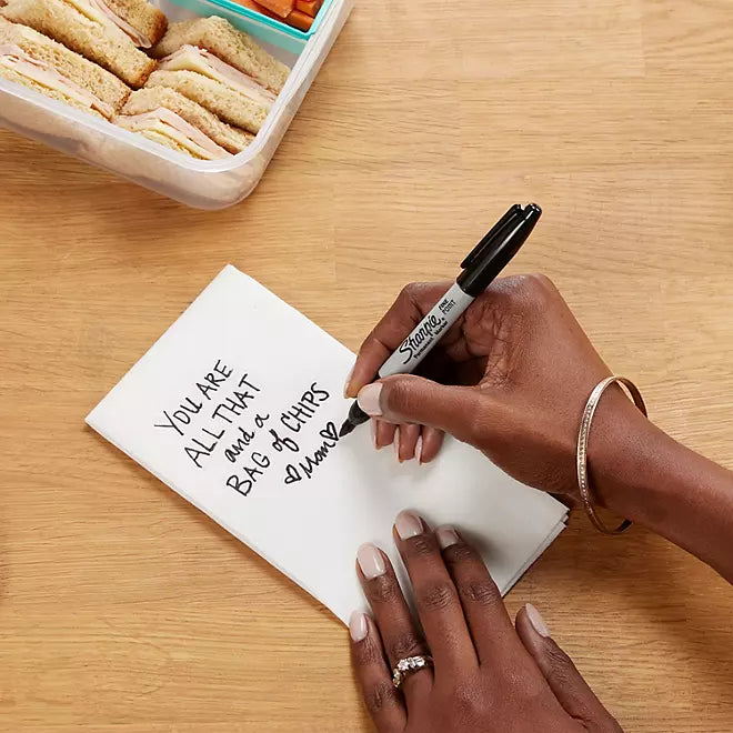 Sharpie Permanent Fine Tip Markers, Negro, 24 unidades