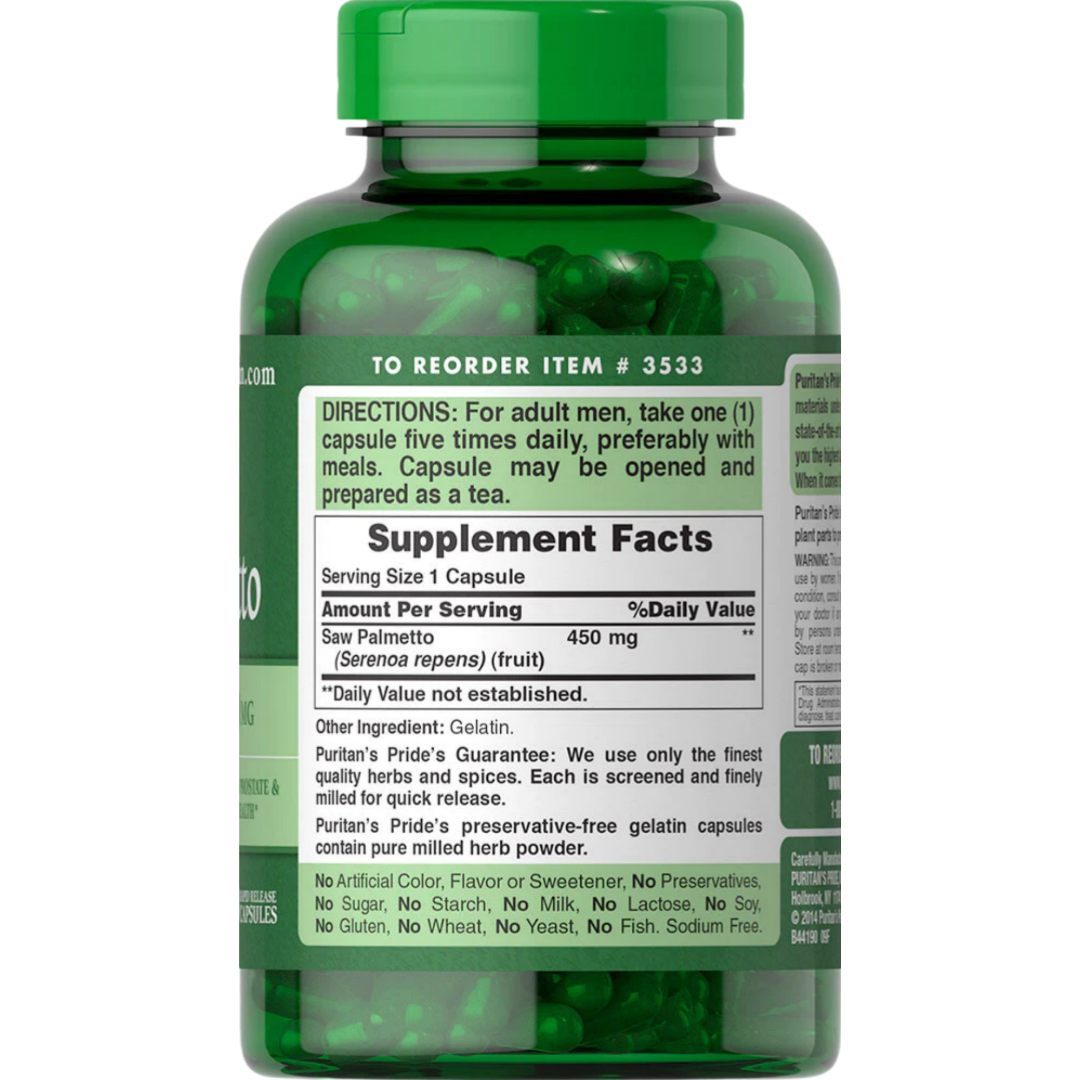 Saw Palmetto Puritans Pride 450mg