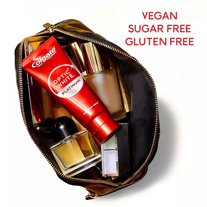 Colgate Optic White Platinum 10x blanqueador de dientes, 3.5% peróxido de hidrógeno - 116gr.