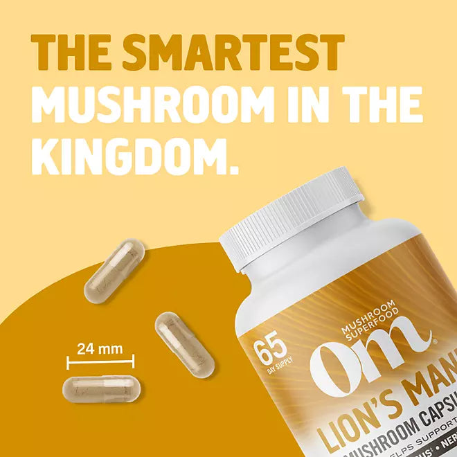 Om Lions Mane Mushroom 200mg 195 cápsulas vegetales