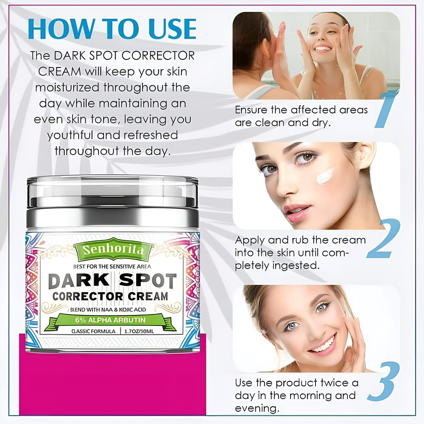 Senhorita - Crema correctora de manchas oscuras y decoloración, 1.7 oz (50ml)