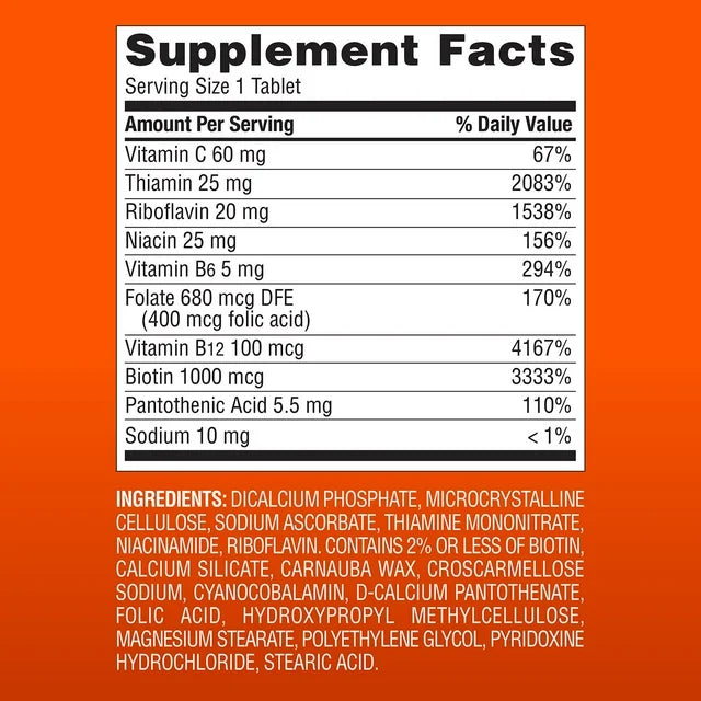 Super B-complex con Biotin 300 tabletas Member's Mark