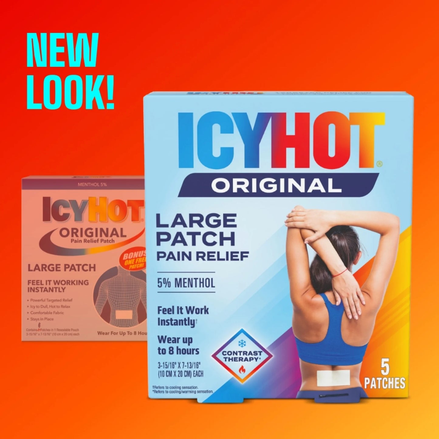 Icy Hot Parche original para aliviar el dolor 5 parches