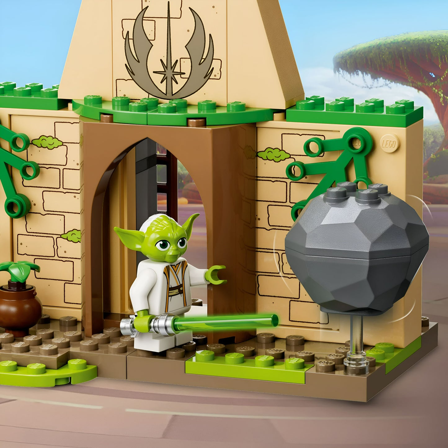 LEGO Star Wars 75358 Templo Jedi Tenoo Juguete de construcción con figuras de Kai Brightstar y Yoda, set inicial de juguetes de Star Wars + 4 años