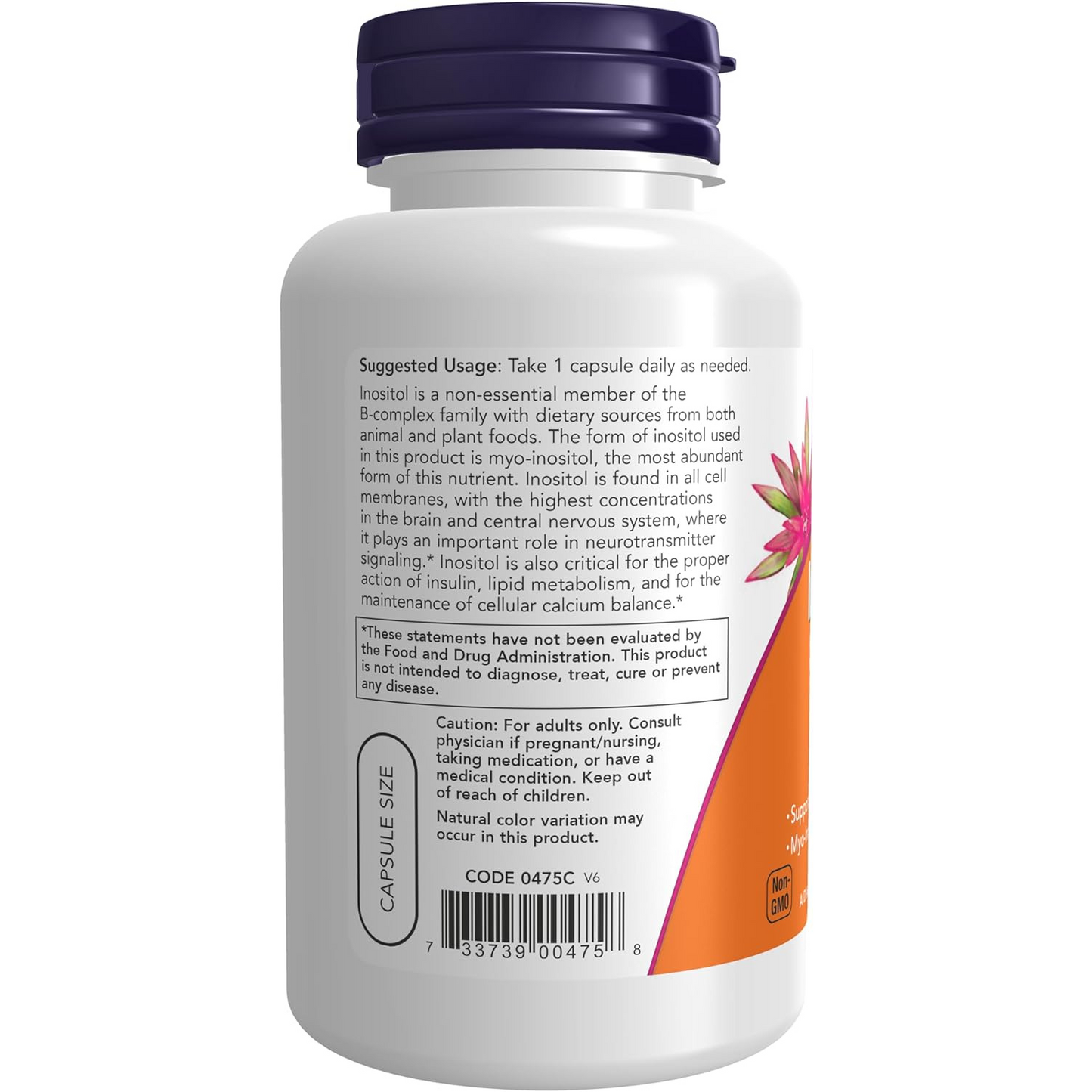 Now Inositol 500 mg en Cápsulas