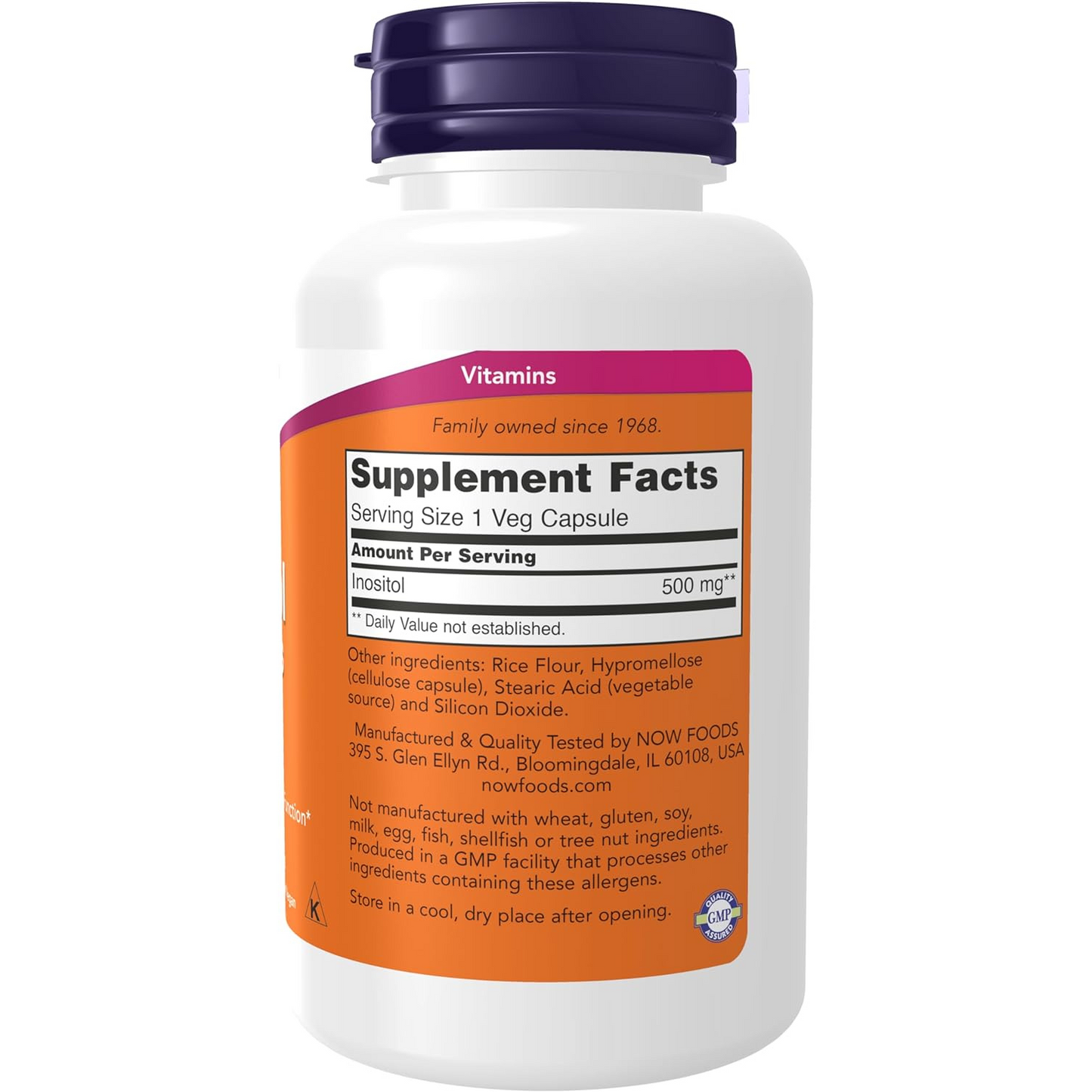 Now Inositol 500 mg en Cápsulas