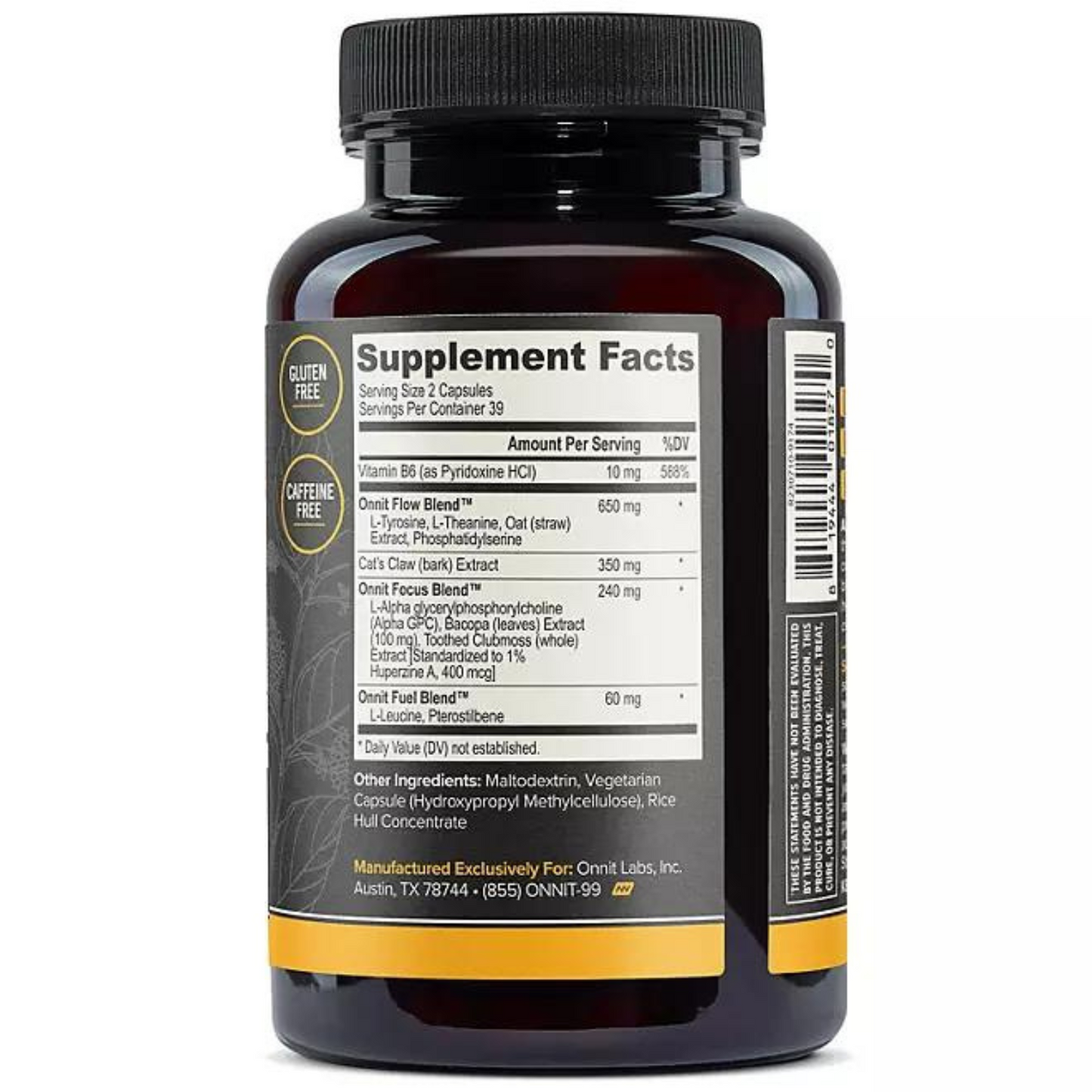 ONNIT Alpha BRAIN Suplemento nootrópico premium para la salud cerebral' 78 cápsulas