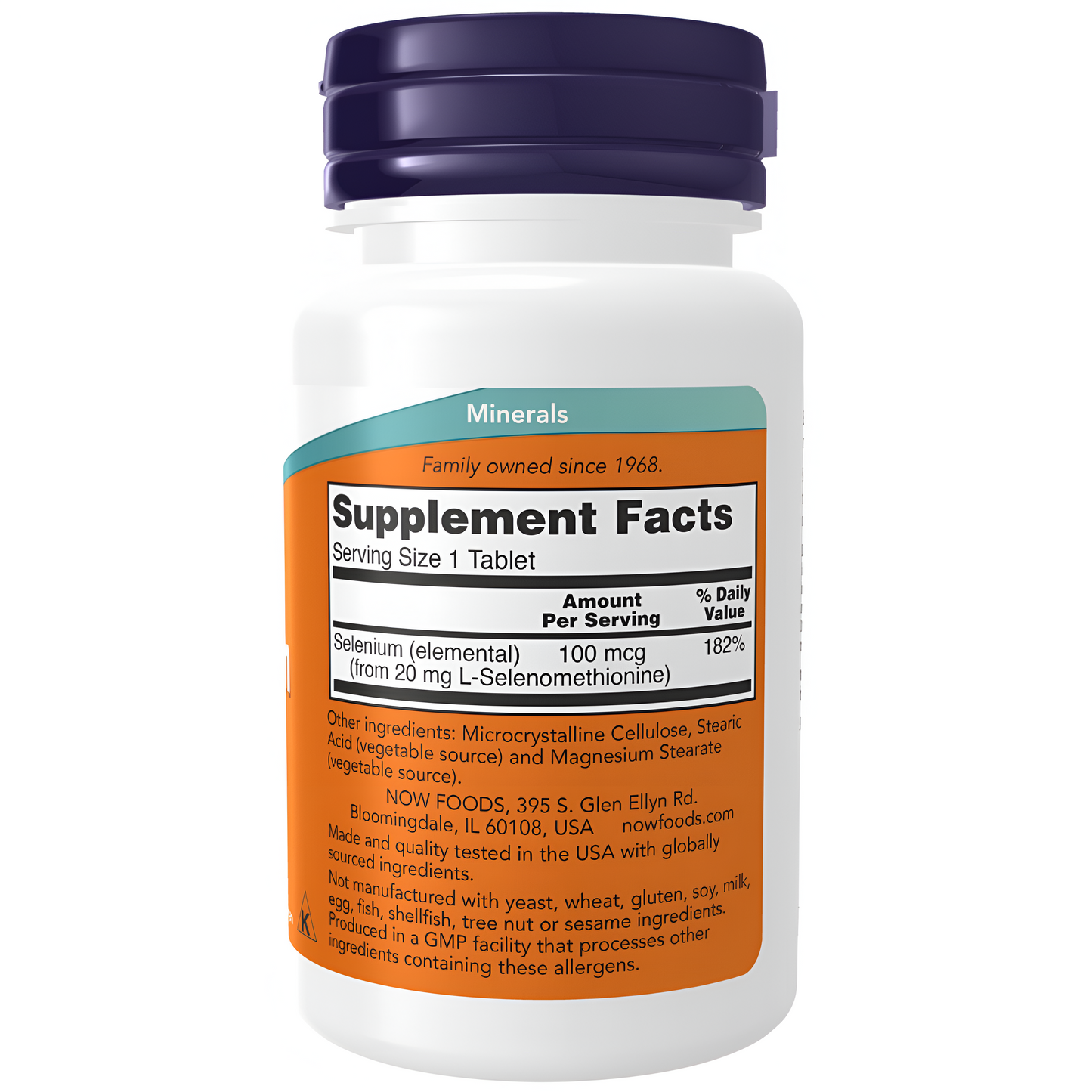 NOW Suplementos, Selenio 100 mg (L-Selenometionina) en tabletas