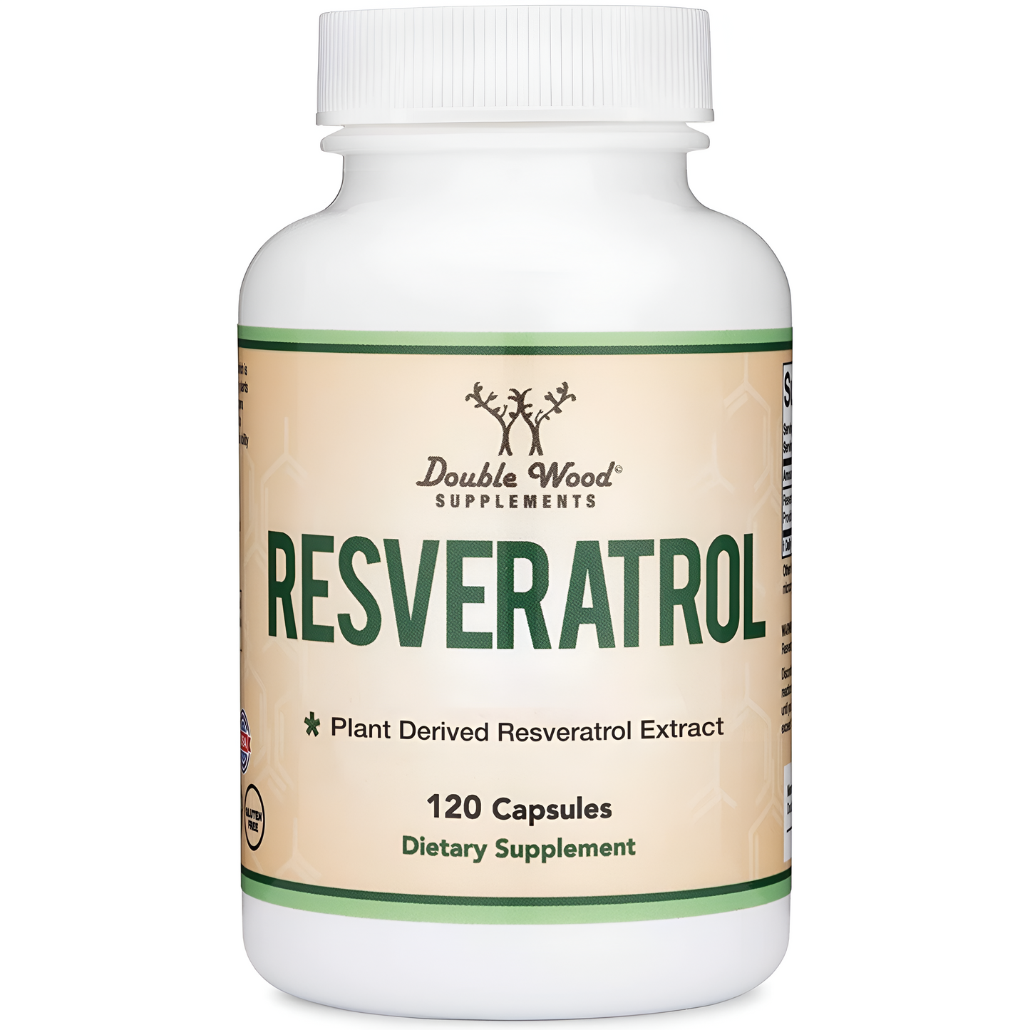 Double Wood Suplemento de resveratrol 500 mg 120 cápsulas