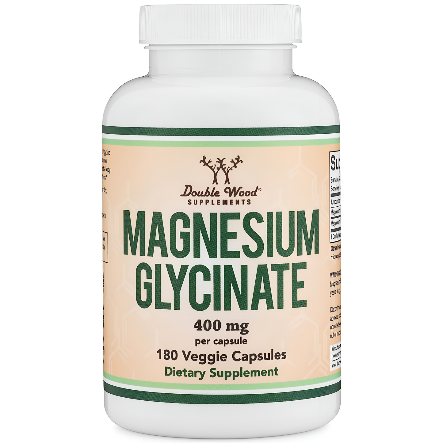 Double Wood Suplemento Magnesium Glycinate 400mg 180 Capsulas