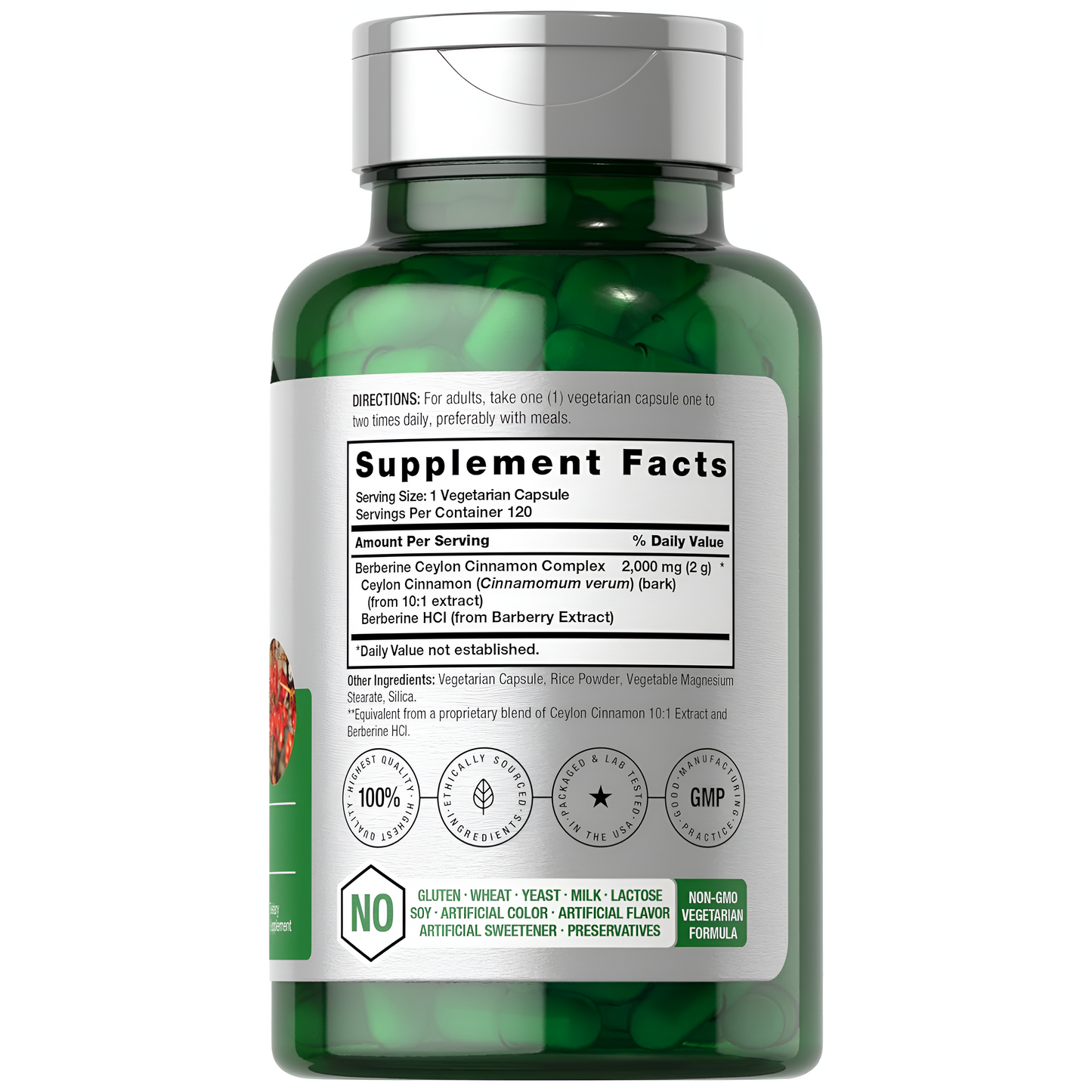 Horbaach - Berberine Plus Ceylon Cinnamon | 2000mg | 120 Veggie Capsules
