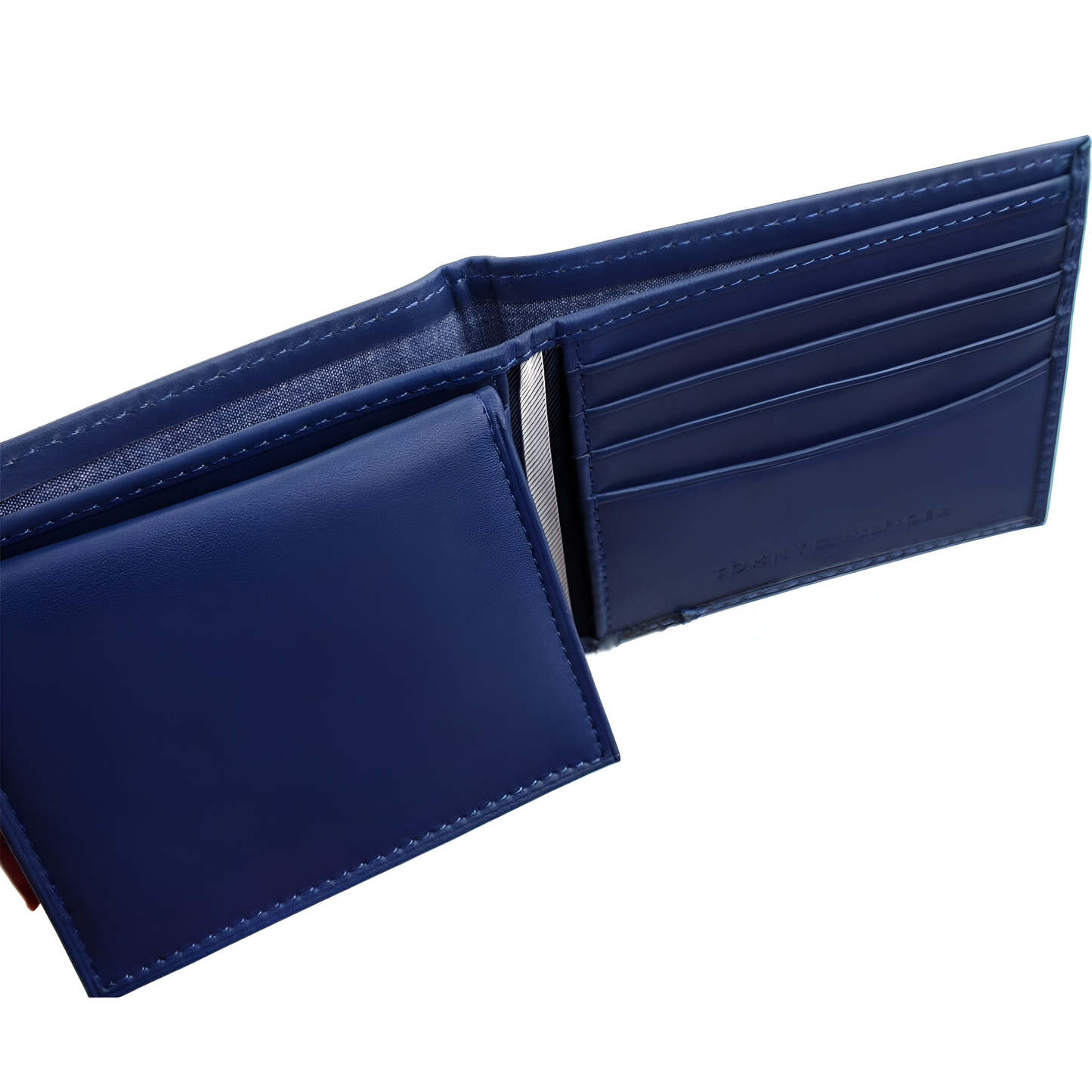 Billetera Tommy Hilfiger Para Hombre de cuero billetera plegable Rojo Azul Marino Nuevo