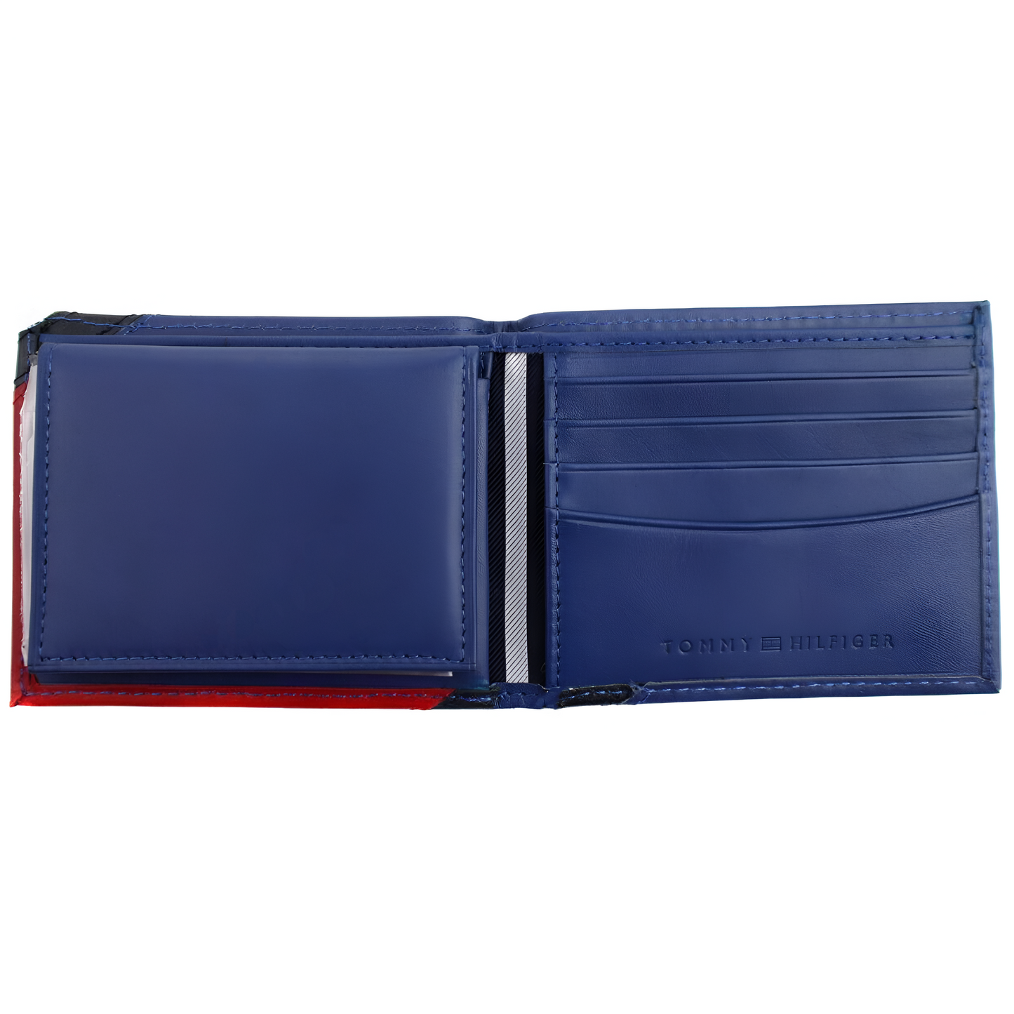 Billetera Tommy Hilfiger Para Hombre de cuero billetera plegable Rojo Azul Marino Nuevo