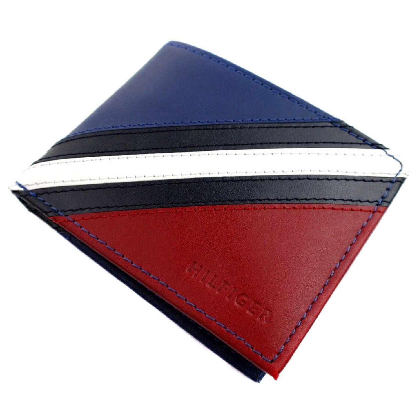 Billetera Tommy Hilfiger Para Hombre de cuero billetera plegable Rojo Azul Marino Nuevo