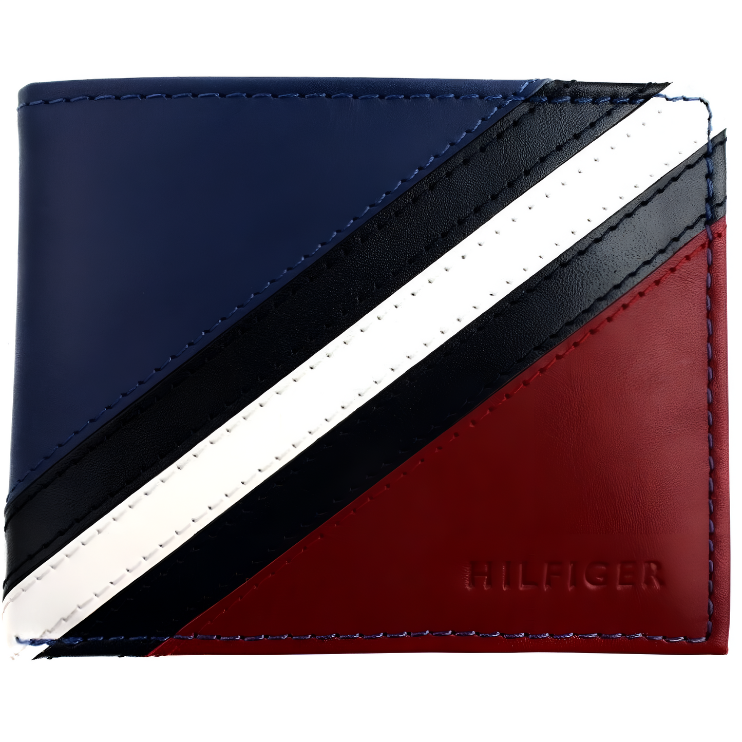 Billetera Tommy Hilfiger Para Hombre de cuero billetera plegable Rojo Azul Marino Nuevo