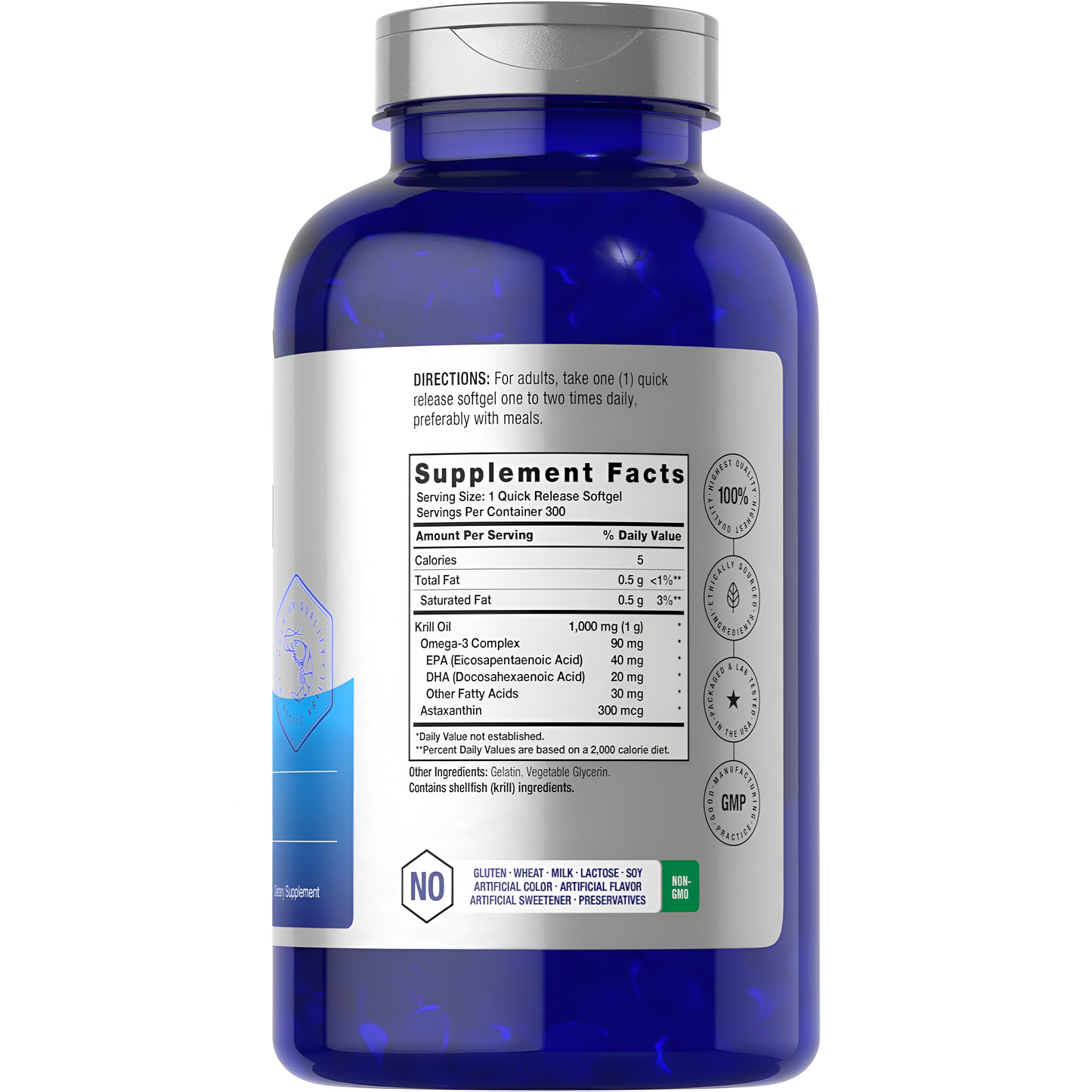 Krill Oil 1000mg , 300 capsulas - Horbaach