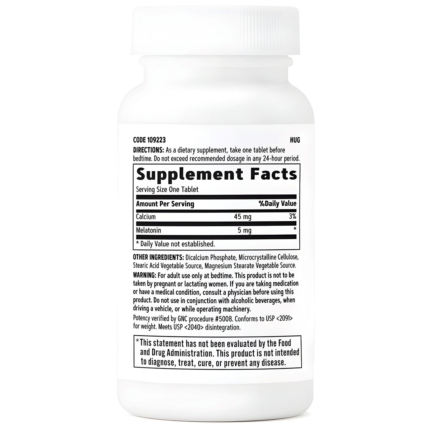 Melatonina 5 mg. GNC - 60 Tabletas