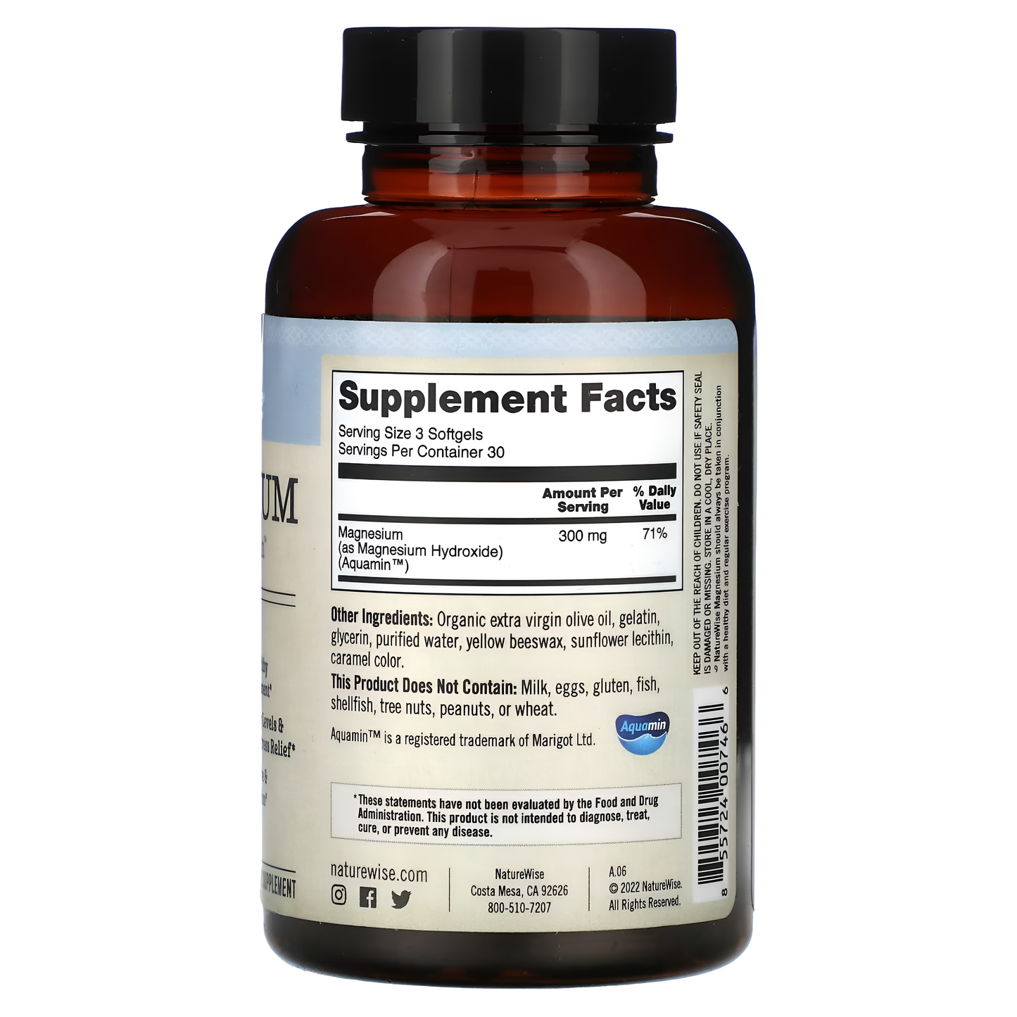NatureWise, Magnesium, 300 mg, 90 Softgels