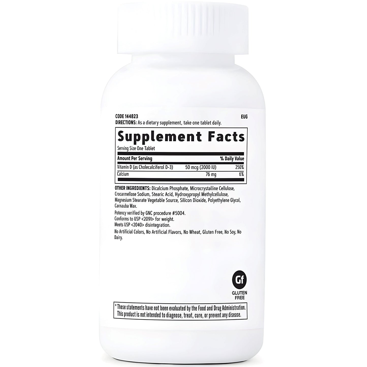 Vitamina D3 50mcg (2000IU) , 180 tabletas - GNC