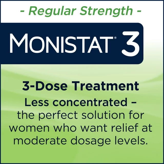 Monistat Tratamiento de 3 días para la infeccion vaginal, 3 supositorios de miconazol y crema contra la picazón