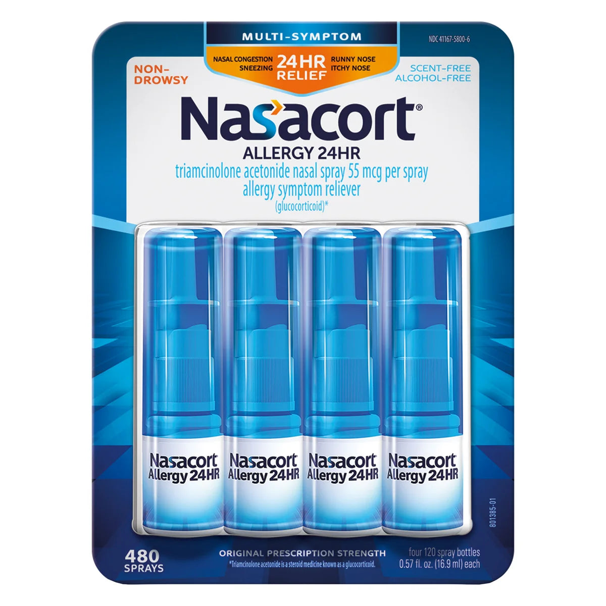 Nasacort Allergy 24 HR, 480 Metered Sprays PACK DE 4