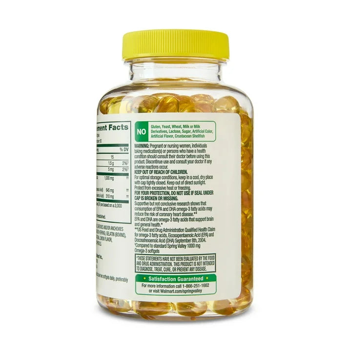 Omega-3 Mini Fish Oil Spring Valley 1000 mg, 120 Capsulas