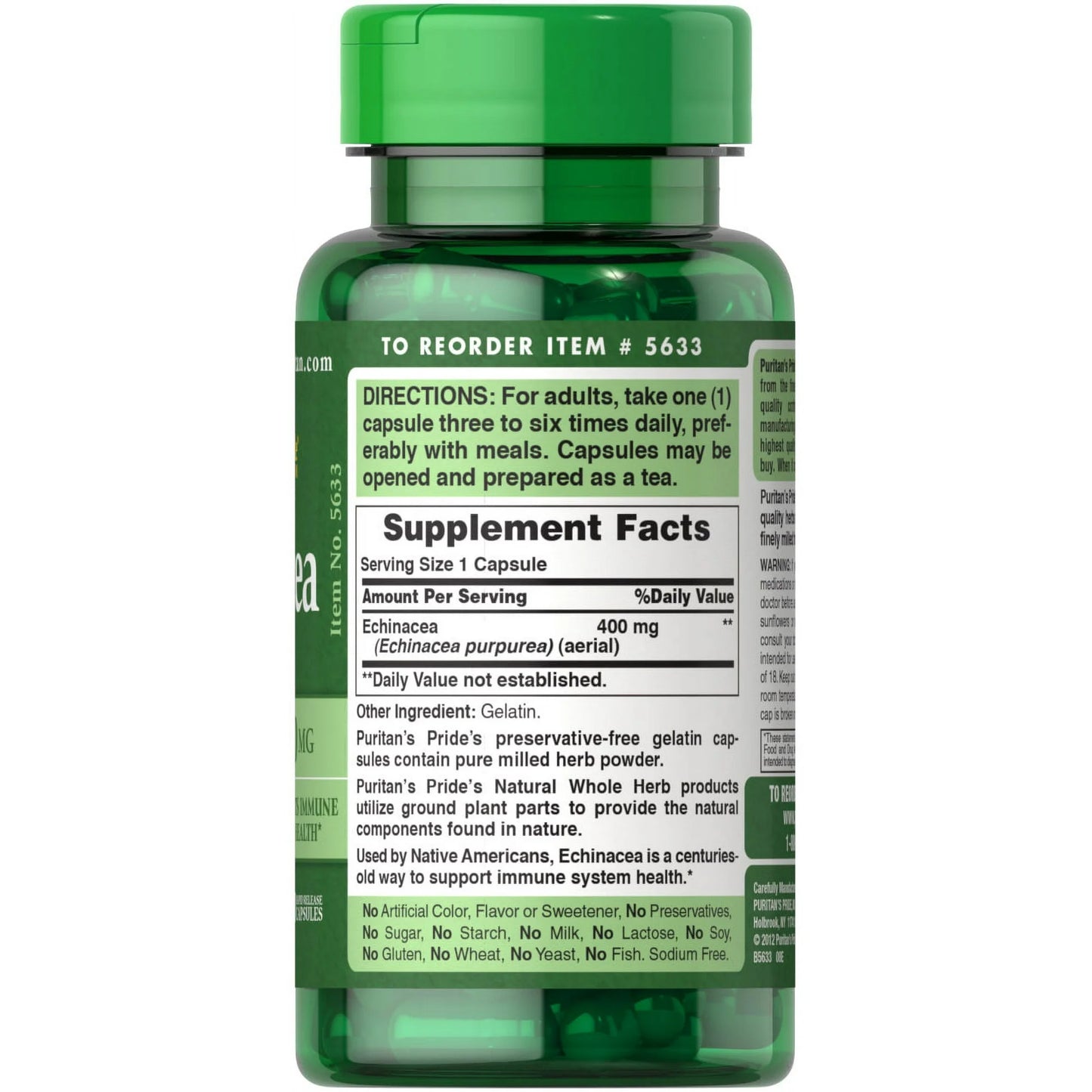 Puritan's Pride Echinacea 400 mg , 200 unidades