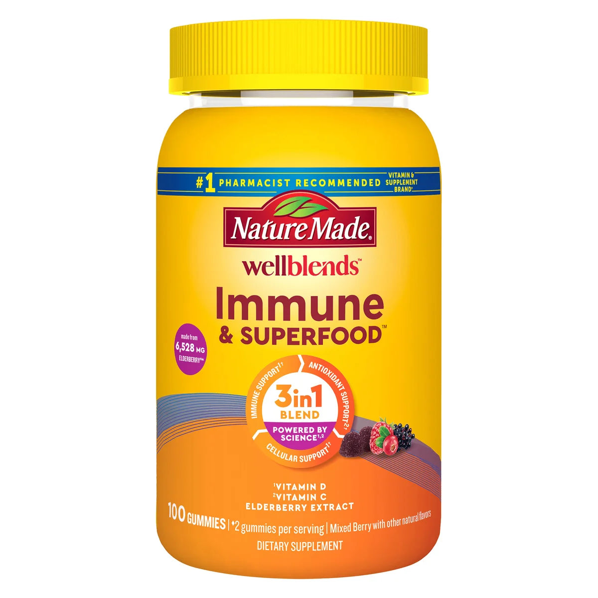 Nature Made Wellblends Immune Superfood Gummy, 100 gomitas
