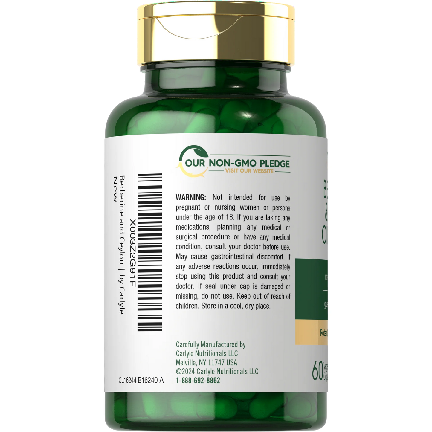 Carlyle Berberina con canela de Ceilán | Complejo de 2000 mg | 60 cápsulas