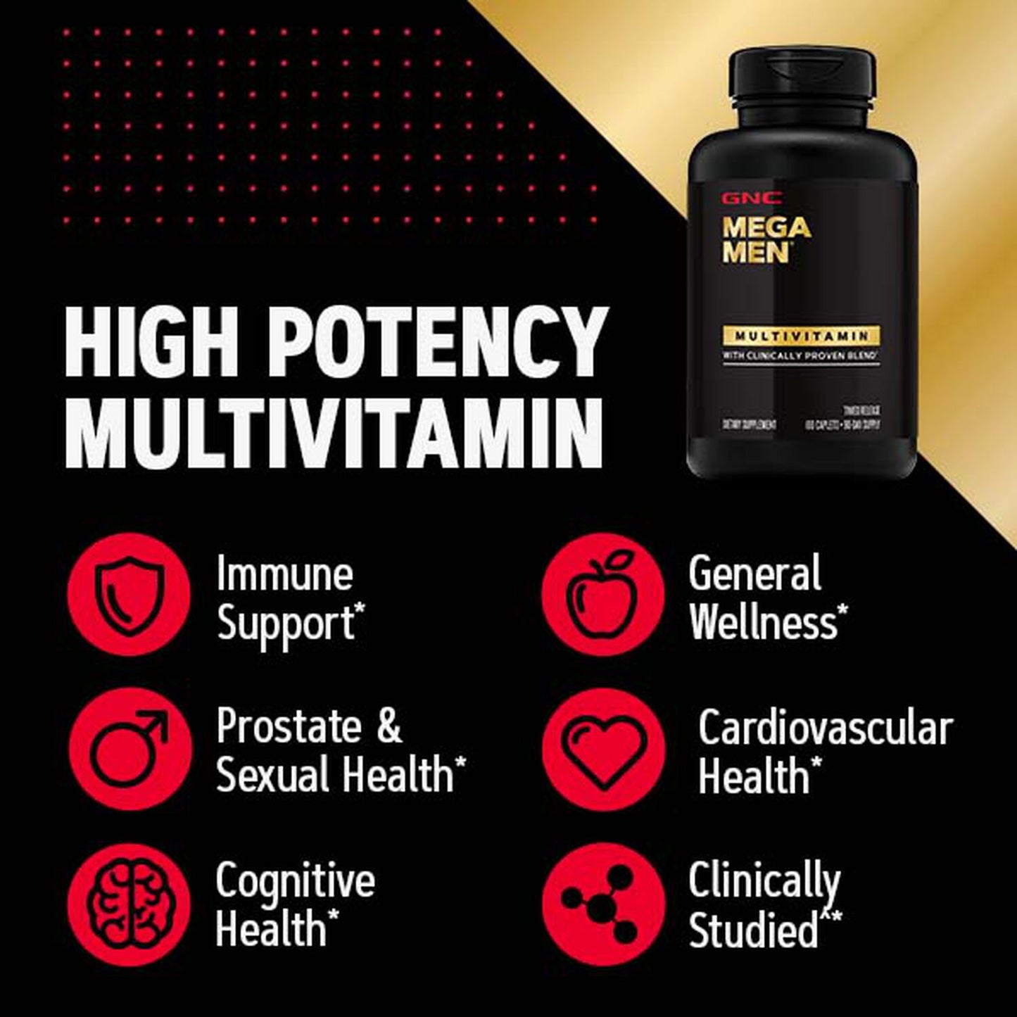GNC Mega Men Multivitaminico para hombres, 180 Tabletas