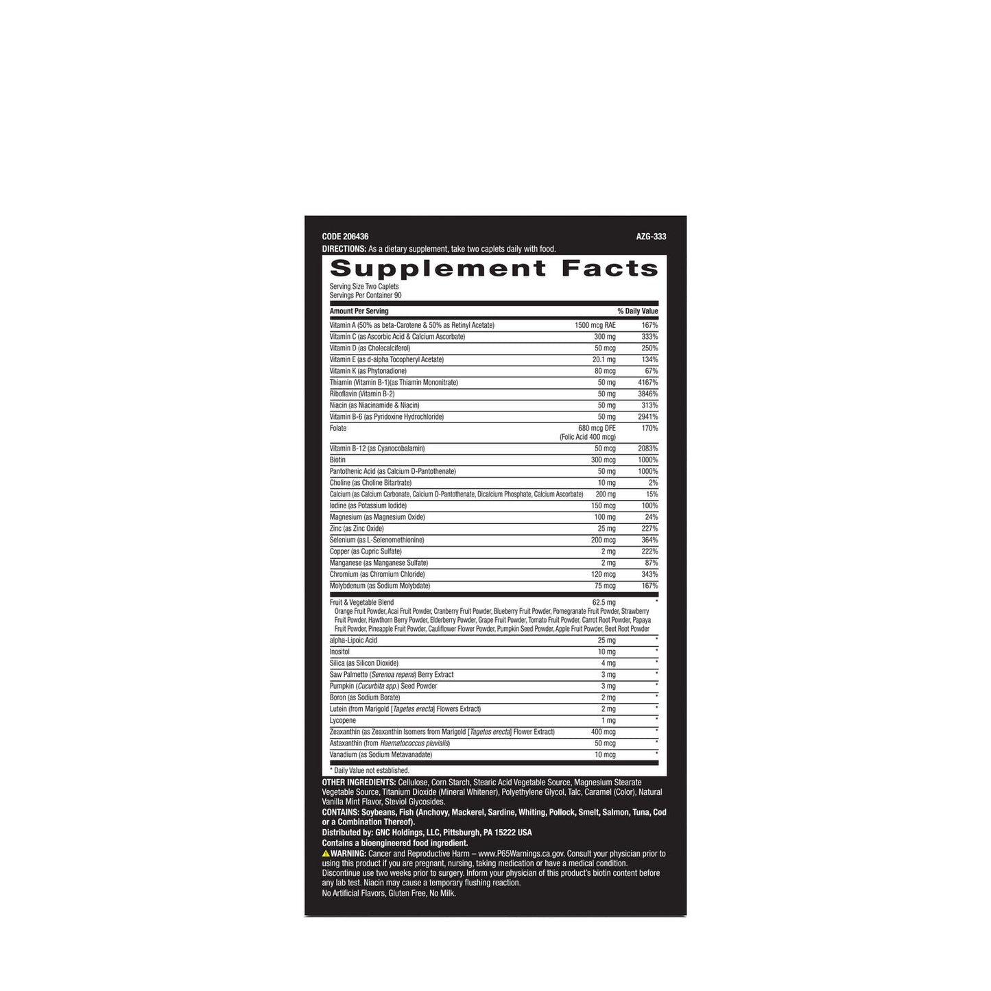 GNC Mega Men Multivitaminico para hombres, 180 Tabletas