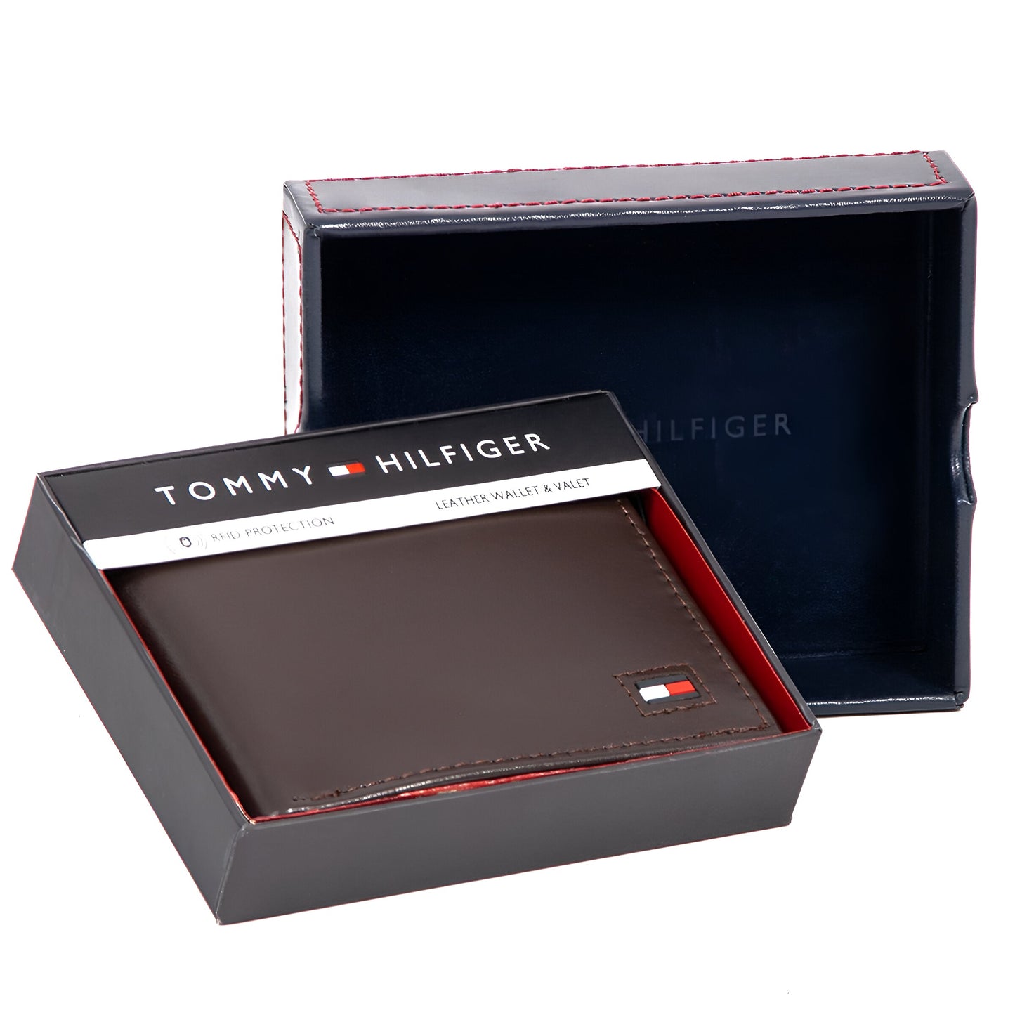 Billetera Tommy Hilfiger Hombre Piel Café Bifold Original M33