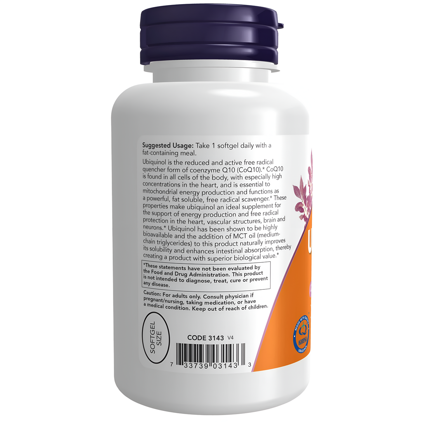 NOW Supplements, Ubiquinol 100 mg, alta biodisponibilidad (la forma activa de CoQ10), 120 cápsulas blandas