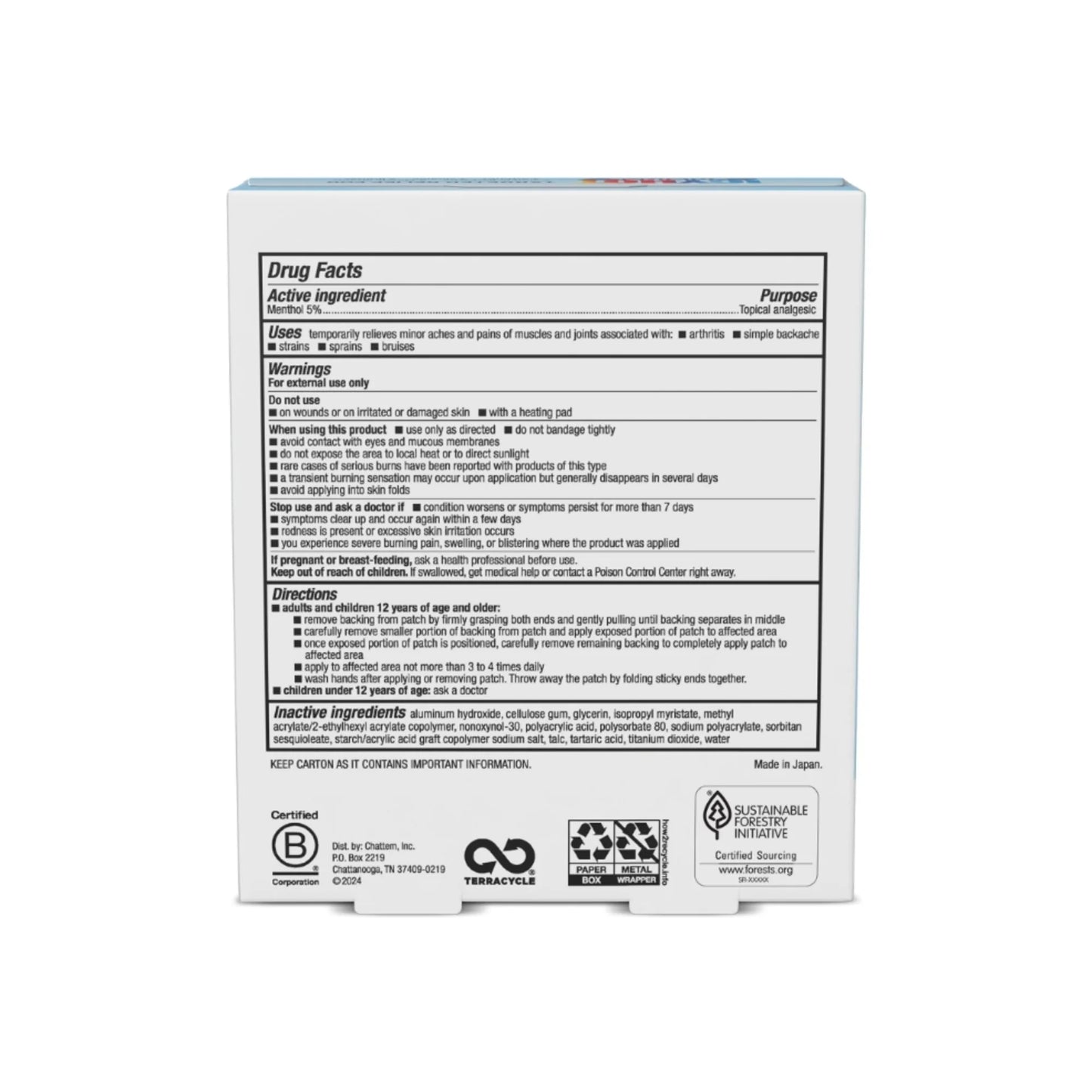 Icy Hot Parche original para aliviar el dolor 5 parches