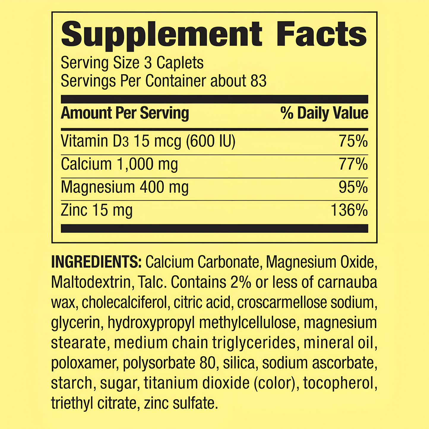 Calcium Magnesium Zinc 250 tabletas - Spring Valley