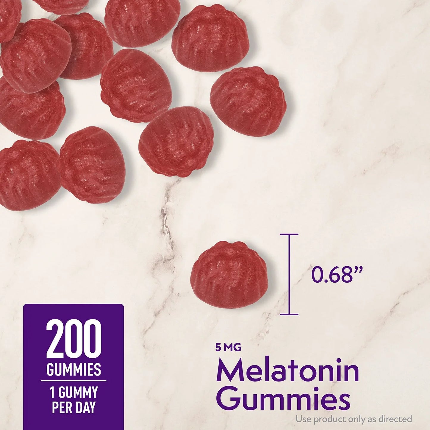 Gomitas de melatonina Member’s Mark, 5 mg, sabor fresa, 200 unidades.