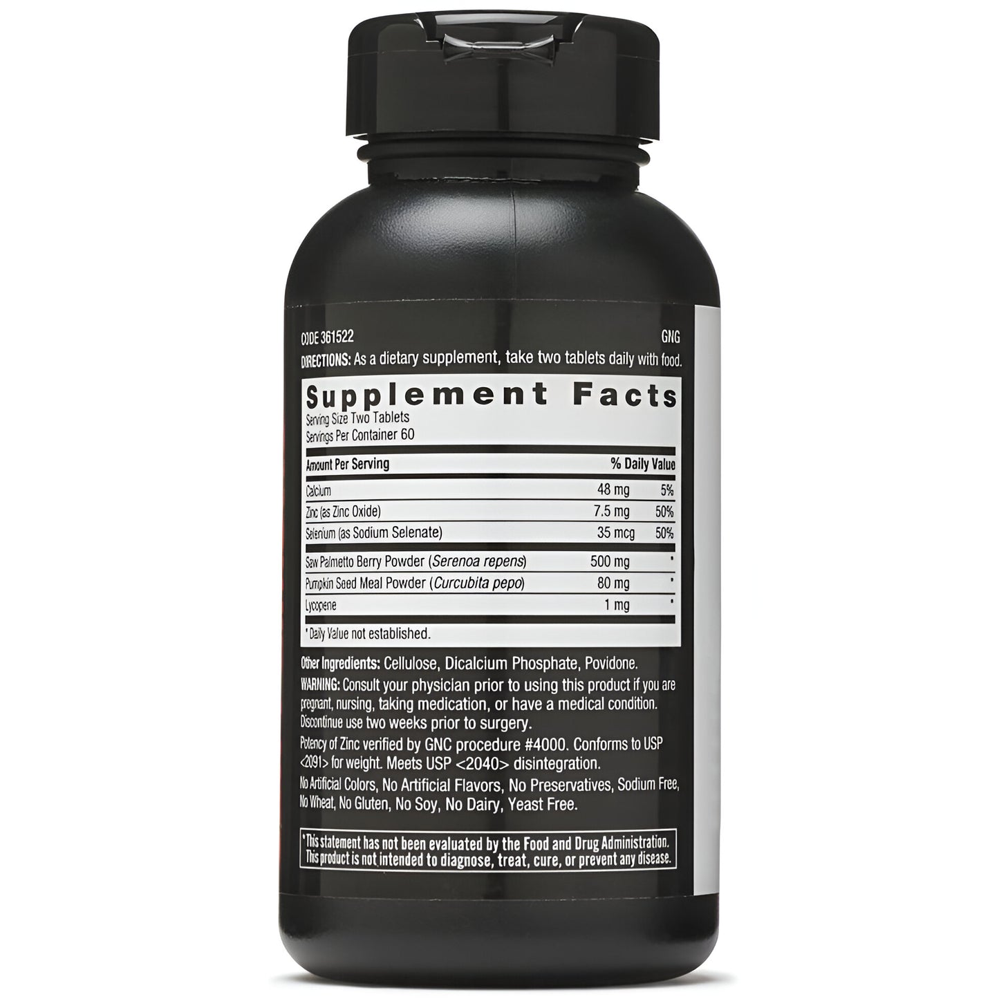 GNC Men's Saw Palmetto Formula, Tabletas para la Prostata