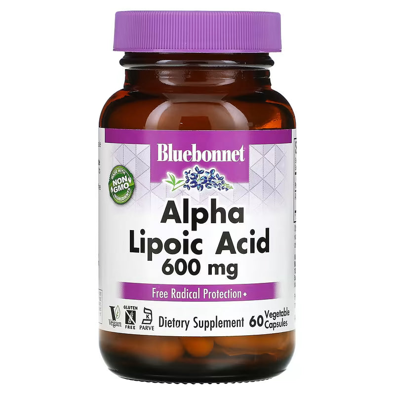Bluebonnet - Alpha Lipoic Acid 600 mg, 60 capsulas vegetables