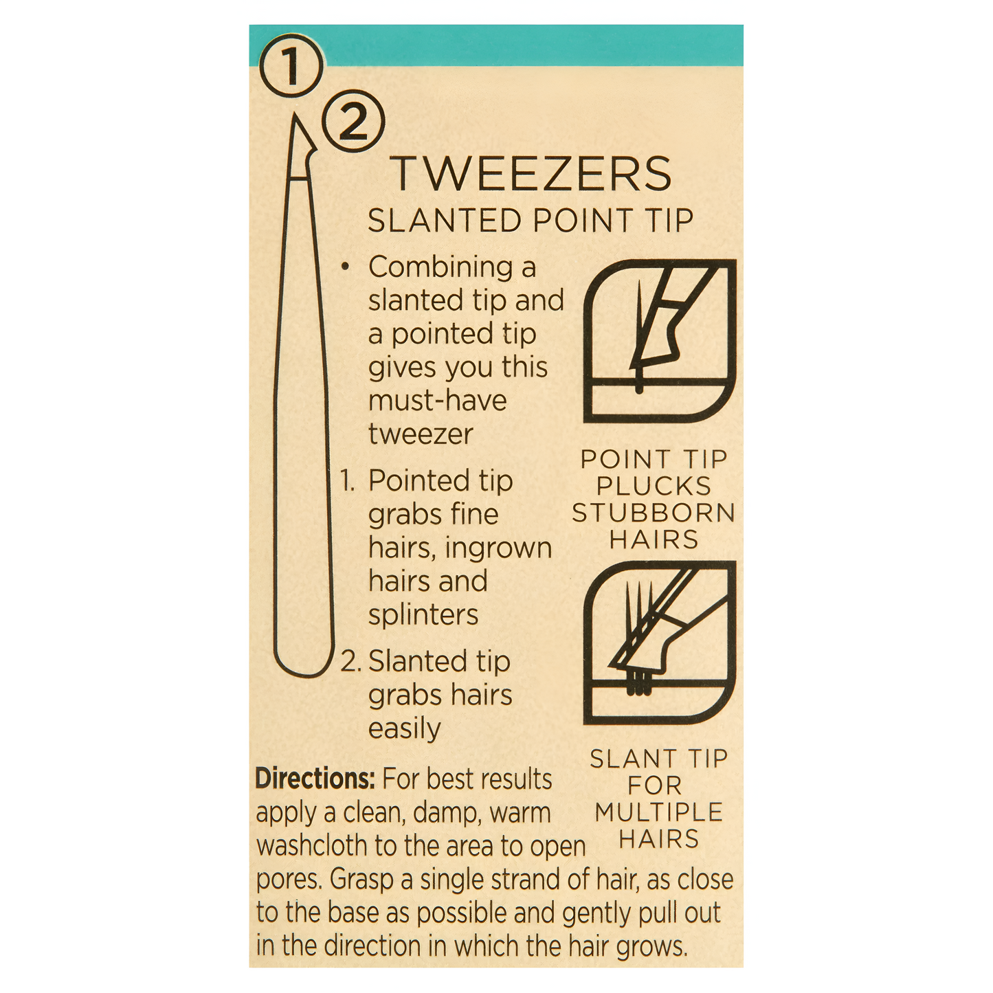 Equate - Pinzas de punta inclinada de acero inoxidable