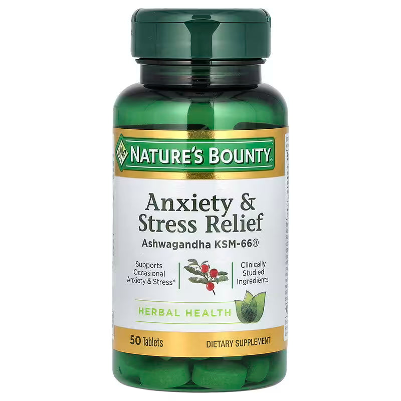Nature´s Bounty - Anxiety & Stress Relief con Ashwagandha KSM-66, 50 tabletas