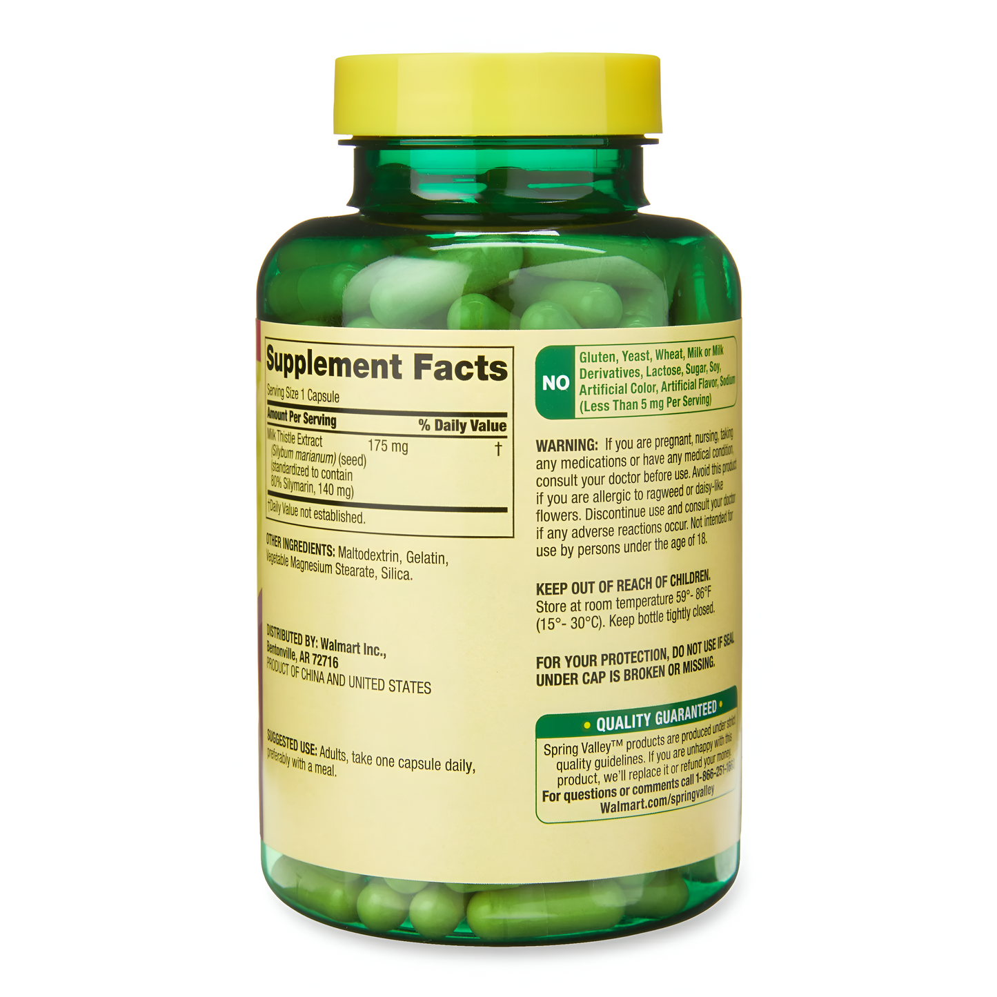 Milk Thistle 175mg - Cardio Mariano en Capsulas- Spring Valley