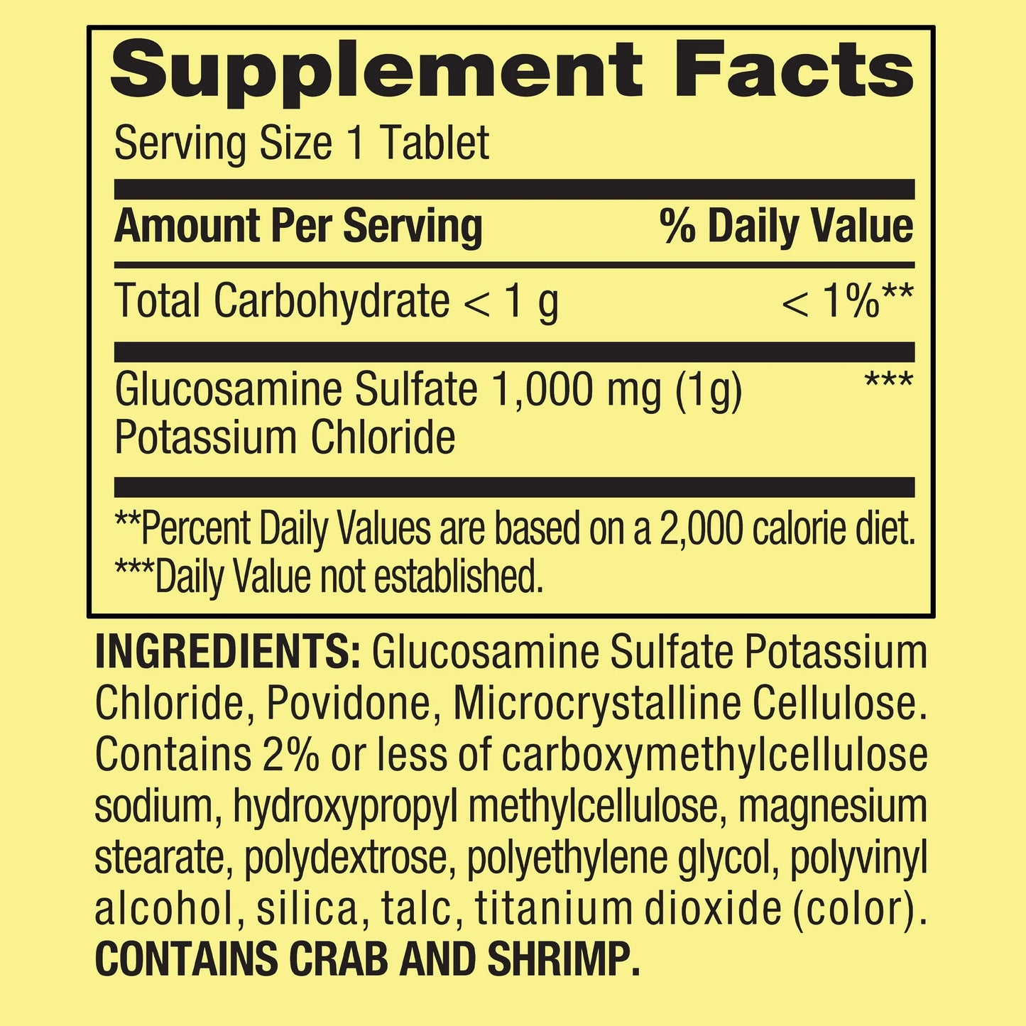 Spring Valley - Glucosamina Sulfate potassium chloride 1000mg, 200 tabletas