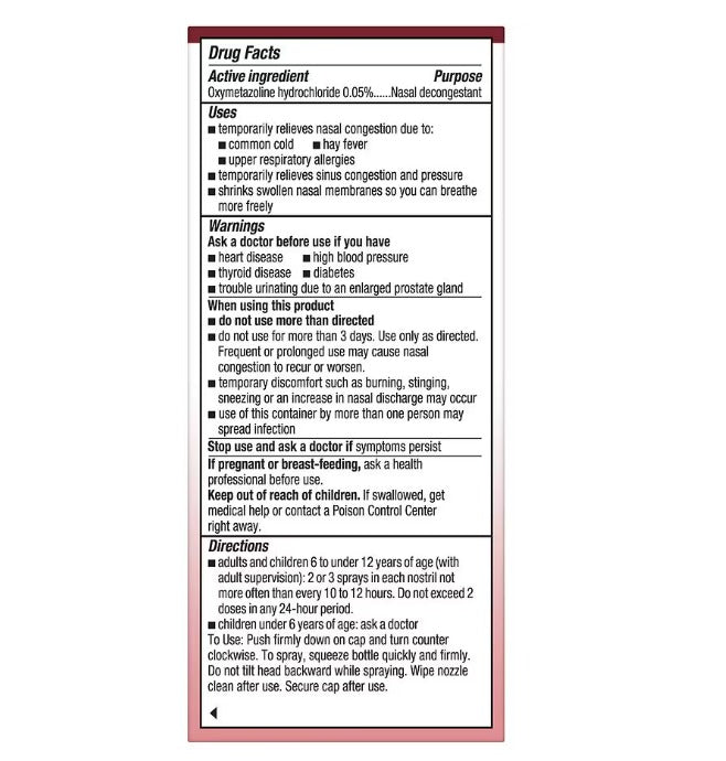 Afrin original 12 horas spray alivio de la congestión nasal 15 ml