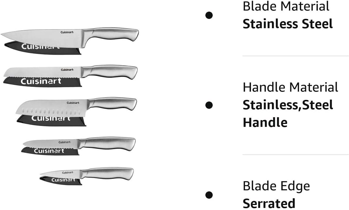 Cuisinart Juego de cuchillos de acero inoxidable de 5 piezas