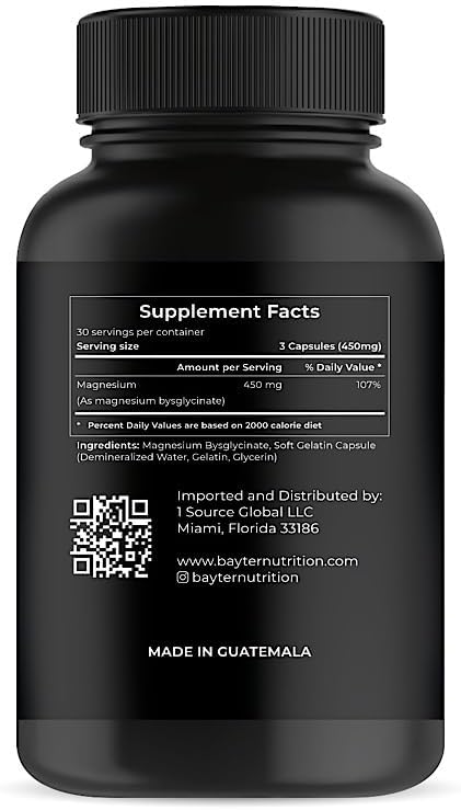 Bayter Nutrition - Magneisum Bisglicinate 150mg, 90 capsulas