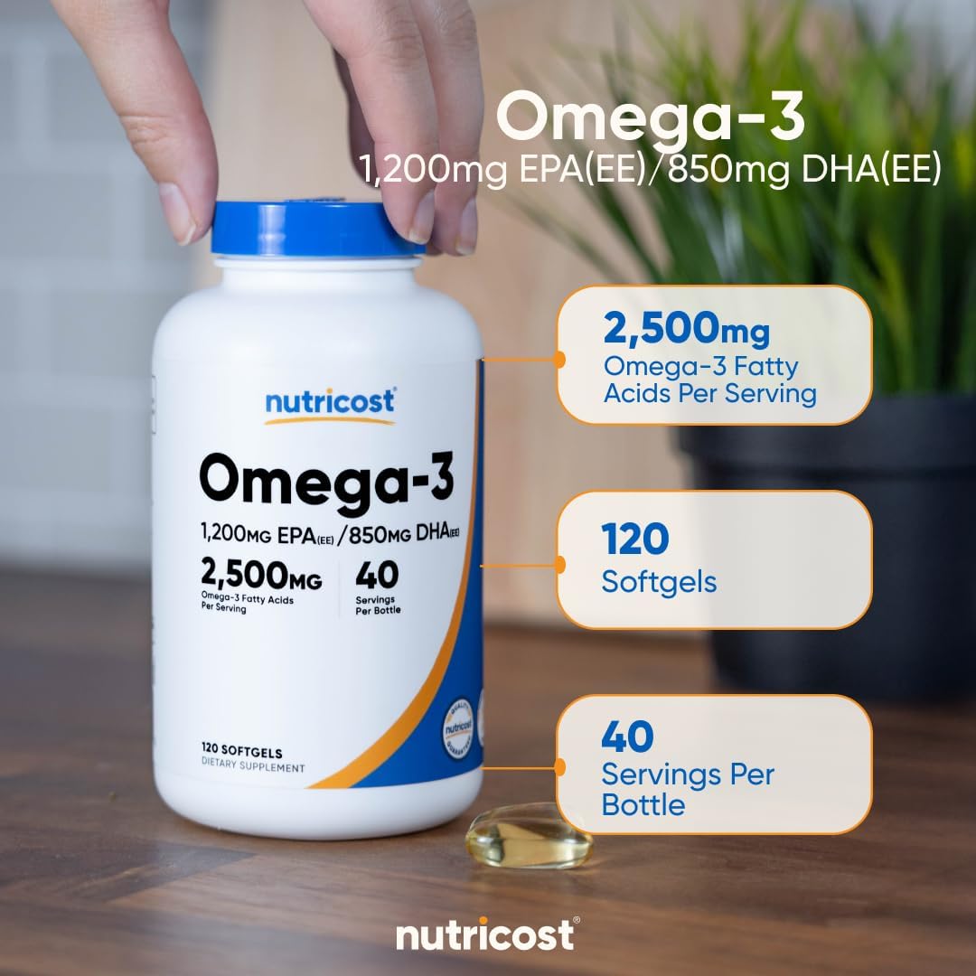 Nutricost Omega 3 - 2500 mg, 120 Softgels