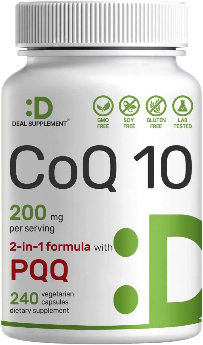 DEAL SUPPLEMENT CoQ10 200mg con PQQ, 240 cápsulas vegetales