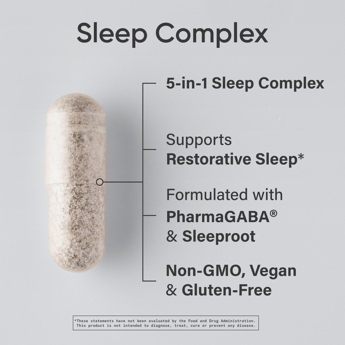 Sports Research® Sleep Complex (sin melatonina), 60 cáp