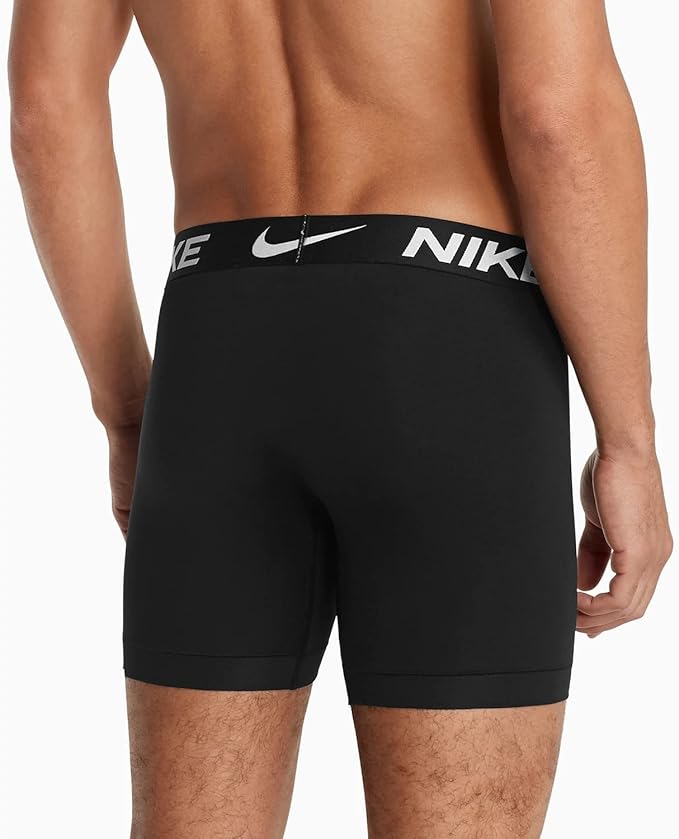 NIKE Calzoncillos tipo Boxer (brief) ESSENTIAL MICRO, con Tecnología DRI-FIT - PACK 3 CALZONCILLOS COLOR NEGRO