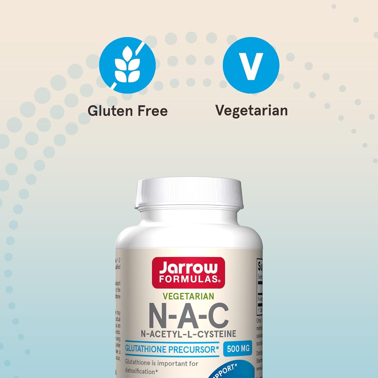 Jarrow Formula Vegetarianas- N-Acetyl L-cysteine(NAC) Glutathiones Precursor, 500mg - 60 capsulas